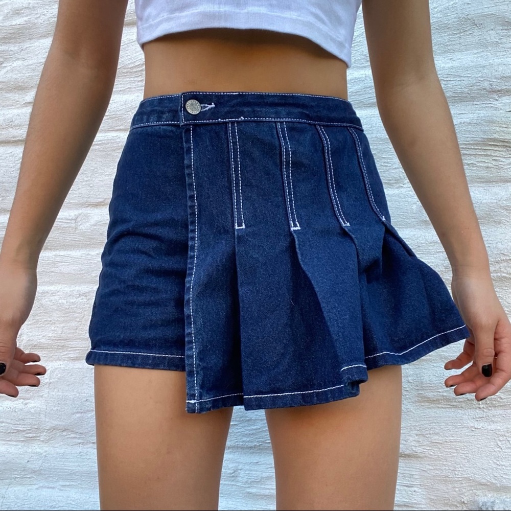Brandy Melville asymmetrical denim skort